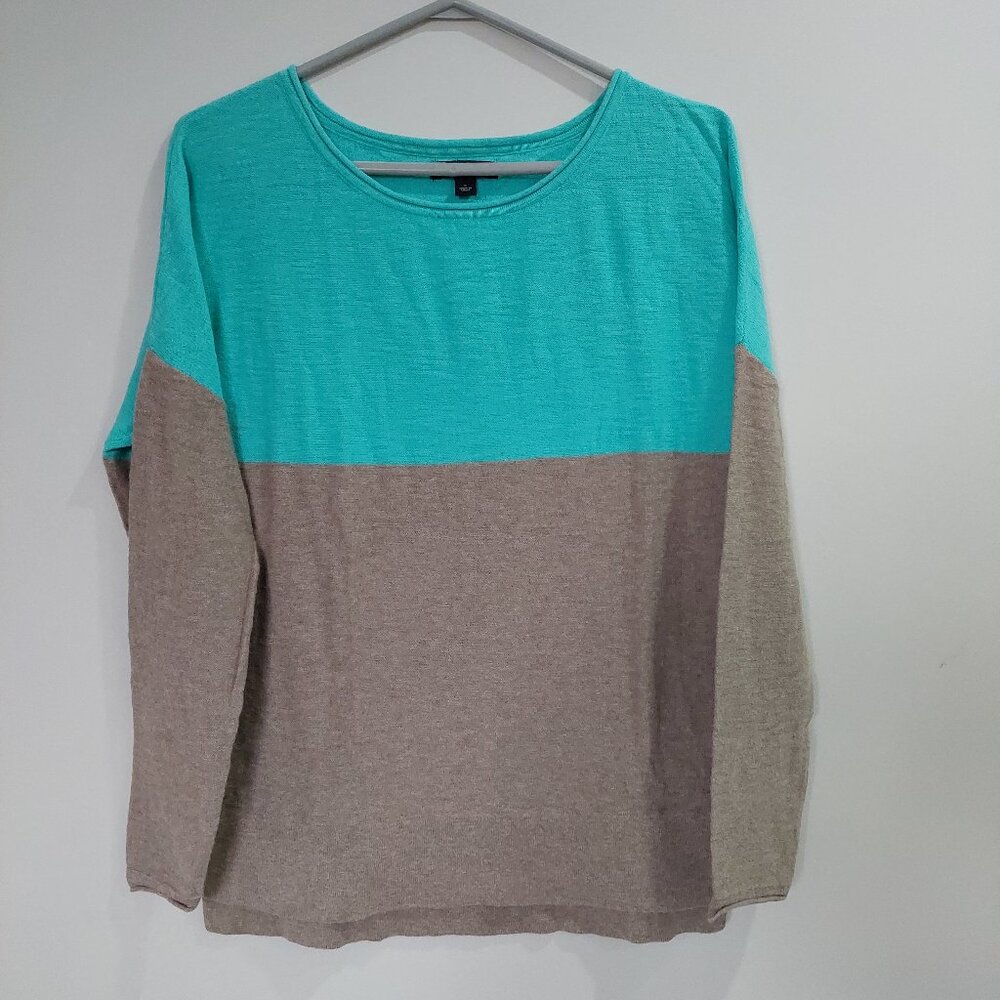 Banana Republic Women's Oversize S Color-Block Sweater Soft Cotton